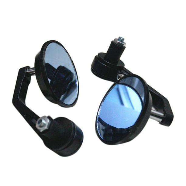 Universal Motorcycle Round Handle Bar End Rearview Side Mirrors Aluminum Alloy